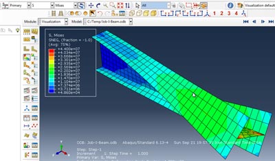 آموزش محاسبه ممان پیچشی روی تیر I شکل اسمبل شده در آباکوس